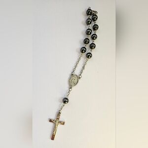 Hematite rosary bracelet, Hematite beads, faith,  Catholic,